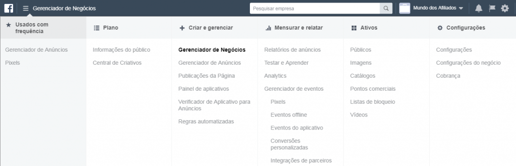 como usar o gerenciador de negócios do facebook