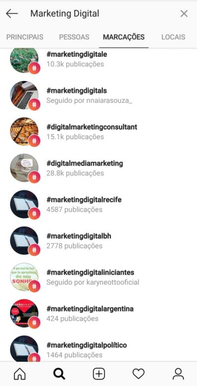 Instagram para afiliados hashtags