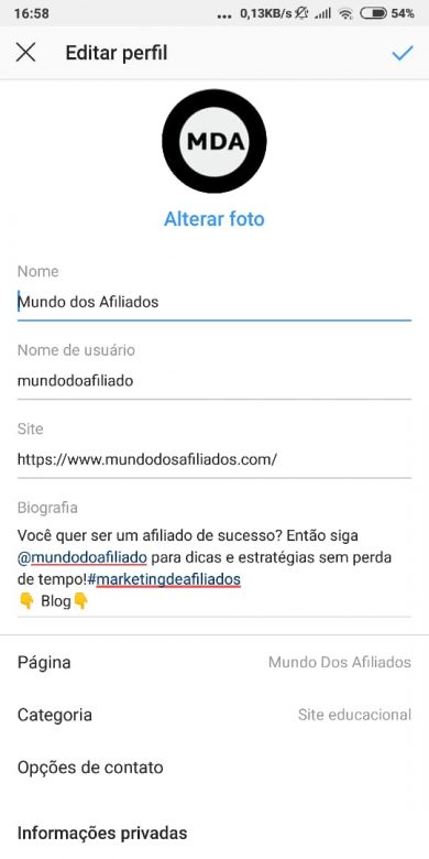 Instagram para afiliados