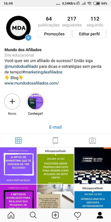 Instagram para afiliados